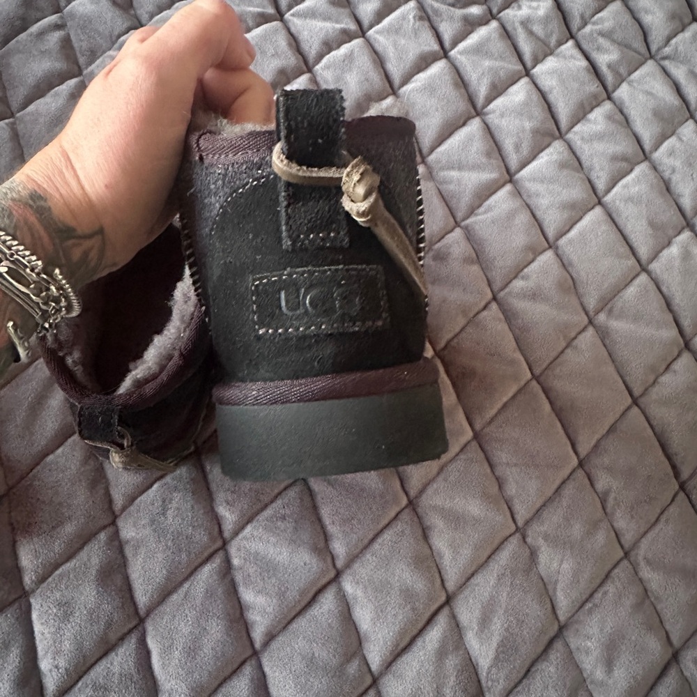 UGG Black Shearling-Lined Ankle Booties - Picture 2 of 3